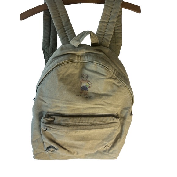 Polo Ralph Lauren Other - Polo Ralph Lauren Kids Canvas Polo Bear Bookbag Neutral School Travel